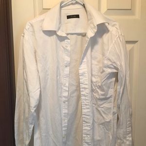 Mens Tasso Elba button down dress shirt white